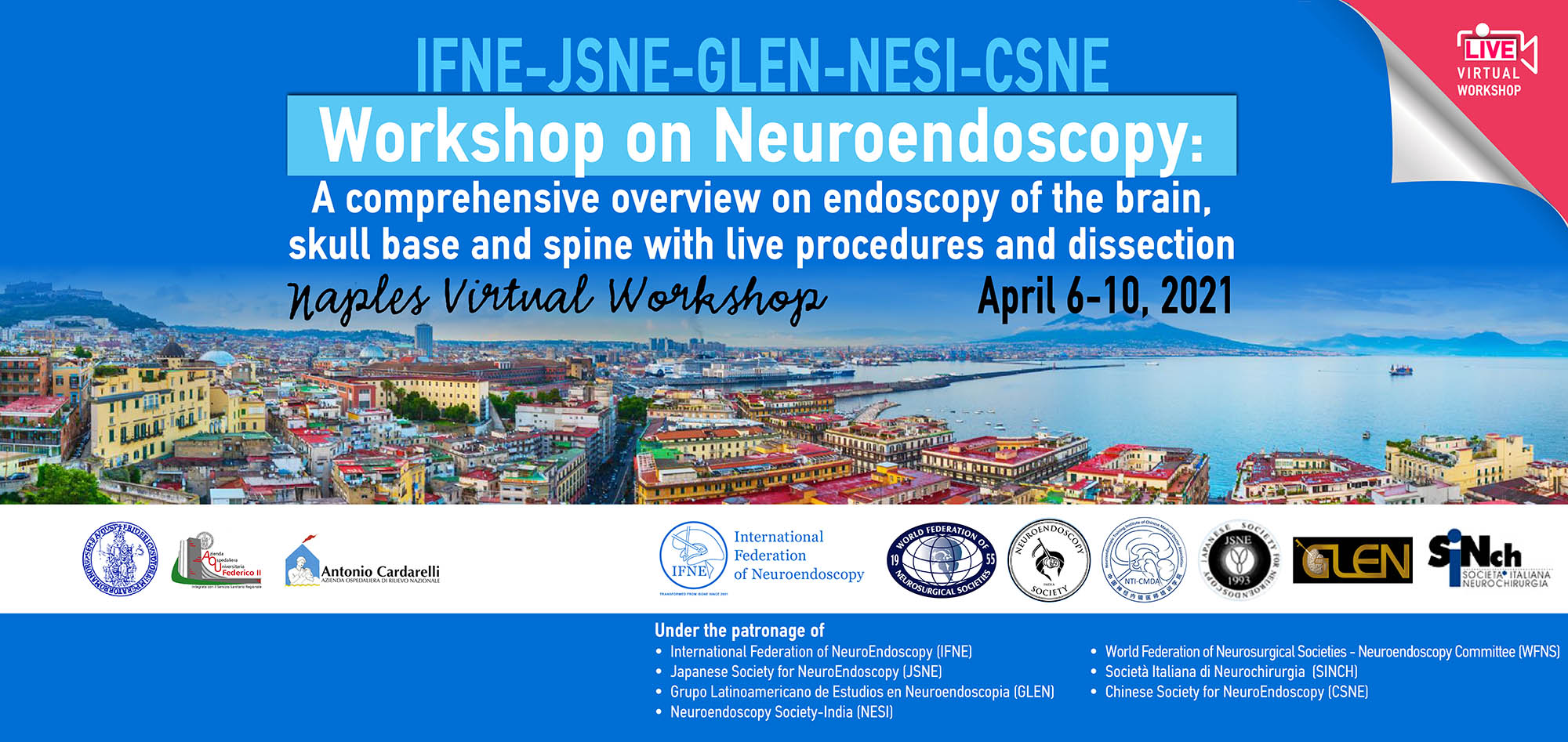 IFNE-JSNE-GLEN-NESI-CSNE Workshop on Neuroendoscopy | Naples Virtual Workshop | April 6-10, 2021
